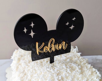 Mouse Ear Cake Topper | Custom Cake Topper | Mouse Ears | Acrylic Cake Topper