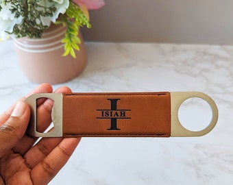 Monogram Bottle Opener | Bottle Opener | Leather Bottle Opener | Custom Bottle Opener | Gift For Him