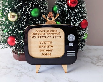 Retro TV Ornament | TV Ornament | Custom Family Ornament | Family Ornament | Christmas Ornament Family Name Ornament