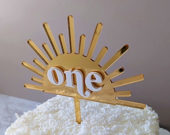 Layered Half Sun Cake Topper | First Birthday Cake Topper | Sun Cake Topper | Half Sun Topper | Birthday Cake Topper
