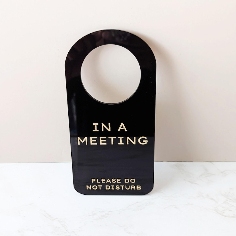 In A Meeting Door Hanger | Personalized | DND Tag | Do Not Disturb Sign ...