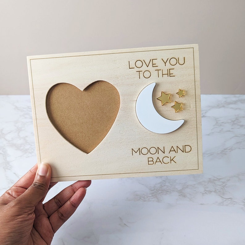Love You to the Moon and Back Frame Wood Picture Frame Etsy
