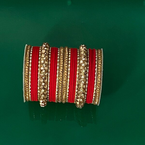 Indian Jewelry Indian bangles set with different Color and different size metal bangles for women