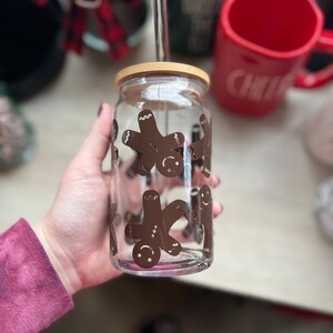 16oz Beer Can Glass - Gingerbread