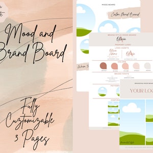 Modèle de tableau de marque | Modèle de tableau d&#39;humeur | Commerce en ligne| Tableau de marque Canva |
