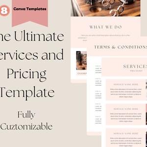Services and Pricing Guide | Price List Template | Canva Template for Business | Service Provider Template | Editable Price List