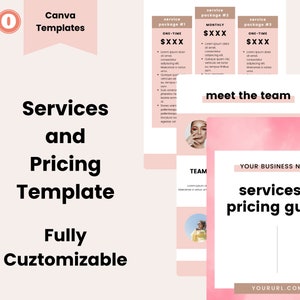 Services and Pricing Guide | Price List Template | Canva Template for Business | Service Provider Template | Editable Price List