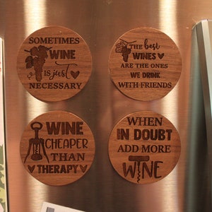 Wine Themed Refrigerator Magnets