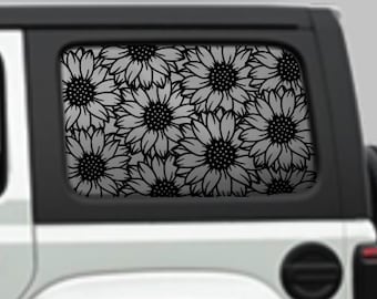 Sunflower side window decals. Fits Jeep Wrangler 2dr or 4dr body styles.