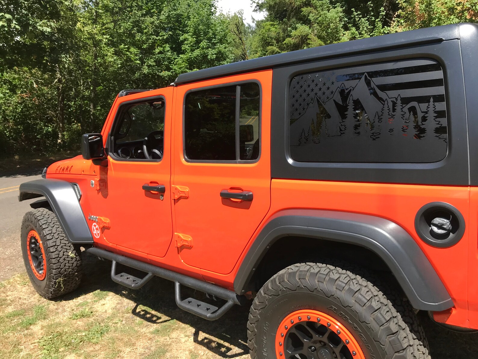 Fits Jeep Wrangler Side Window Decals flag/trees/mountains Etsy