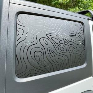 Fits Jeep Wrangler side window topographic (topo) map decals.