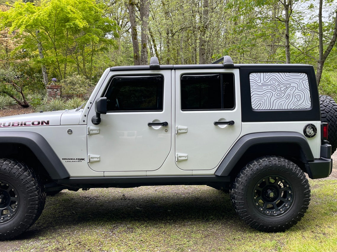 Fits Jeep Wrangler Side Window Topographic topo Map Decals. Etsy