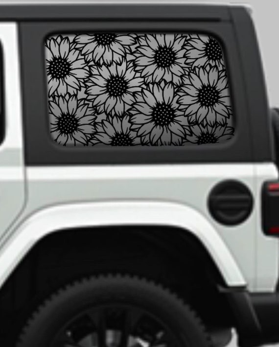 Sunflower Side Window Decals. Fits Jeep Wrangler 2dr or 4dr - Etsy