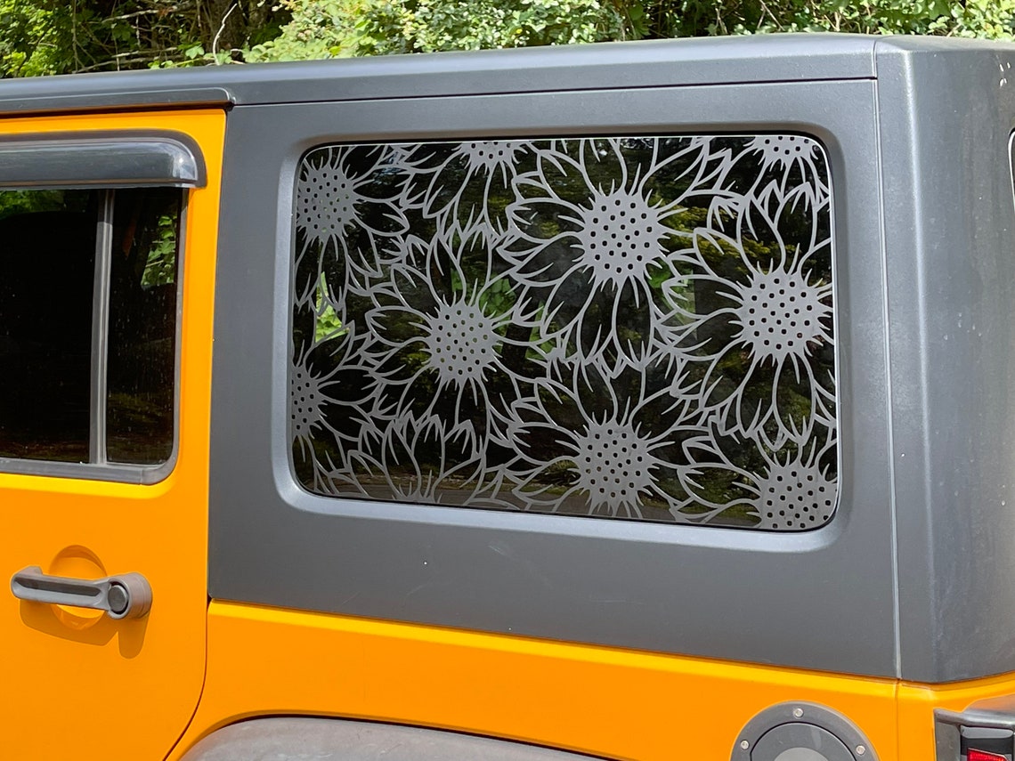Sunflower Side Window Decals. Fits Jeep Wrangler. Etsy