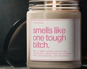 Mastectomy Gifts, Breast Cancer Survivor Candle, Gift for Friend Battling Cancer, Smells Like Candle, Funny Breast Cancer Survival Gift Mom