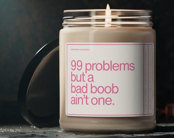 Mastectomy Gifts, Funny Breast Cancer Gift For Mom Aunt, Breast Cancer Survivor Candle, Smells Like Candle, Gift For Friend Battling Cancer