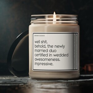 Newly Wedded Duo Candle, Funny Wedding Gift For Bride And Groom, Funny Wedding Candle For Married Couple, Newlyweds Gag Gift For Friend