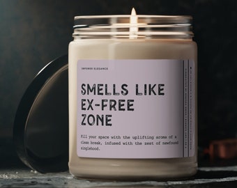 Ex-Free Zone Candle, Funny Breakup Gift For Friend, Funny Divorce Gift For Sister, Newly Single Gift Divorce Care Package Idea, Funny Candle