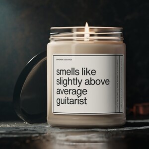 Guitarist Gift, Guitarist Candle, Funny Gift For Guitarist, Guitar Player Gift, Smells Like Candle, Musician Gift Band Member Playing Guitar