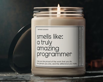Duftet wie eine wirklich erstaunliche Programmierkerze, Programmierergeschenk, Programmierergeschenk, Geschenk für Programmierer, Geburtstagsgeschenkidee, duftende Sojakerze 9 Unzen