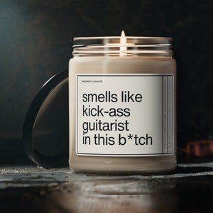 Smells Like Guitarist In This Bitch Candle, Guitarist Gift, Funny Gift For Guitarist, Guitar Player Gift, Musician Gift, Band Member Gifts