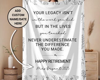 Personalized Retirement Blanket: Custom Name & Date, Cozy Fleece Gift
