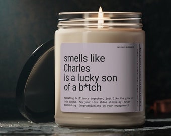 Regalo de compromiso personalizado, regalo único para pareja, vela comprometida, regalo de despedida de soltera, regalo de compromiso divertido para la futura novia, idea de regalo de boda