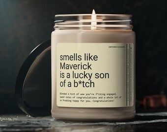 Regalo de compromiso personalizado, regalo de compromiso personalizado, vela comprometida, regalo de despedida de soltera, regalo de compromiso divertido para ser, regalo de boda