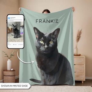 Custom Pet Blanket Custom With Pet Photo And Name Dog Blanket Personalized Dog Portrait Throw Pet Loss Memorial Gift Cat Picture Dog Mom Dad
