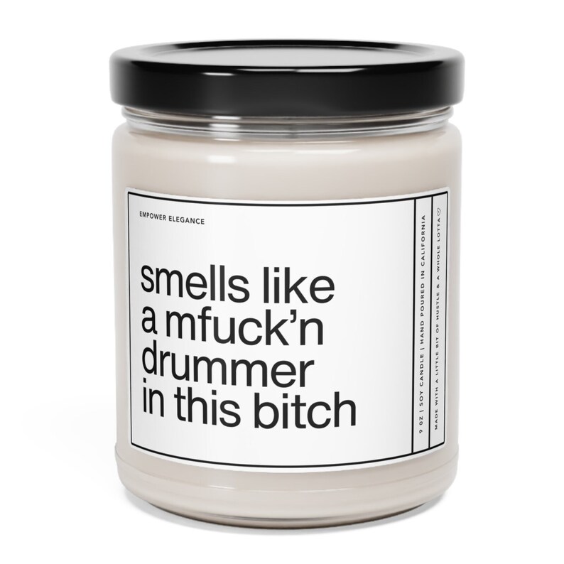 Smells Like Drummer Candle, Funny Drummer Gift, Funny Gift For Drummer, Drum Players, Musician Gifts, Band Member Gift, Playing The Drums image 2