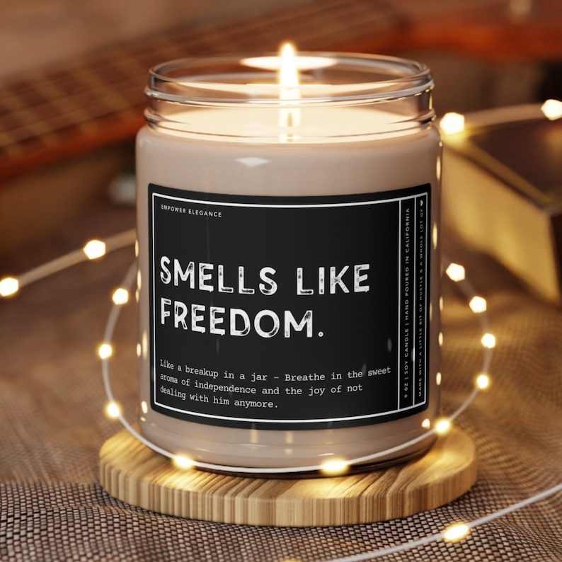 Smells Like Freedom Candle, Funny Breakup Gift for Best Friend, Friend