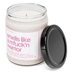 Mastectomy Gifts, Breast Cancer Survivor Candle, Gift for Friend Battling Cancer, Smells Like, Funny Breast Cancer Gift Mom Surviving Cancer image 3