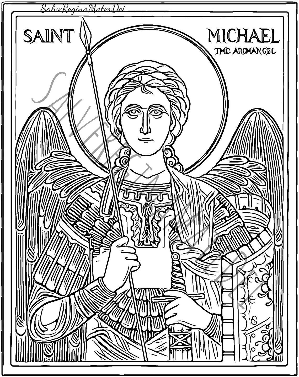 Three Archangels Coloring Page Bundle Salvereginamaterdei - Etsy Canada