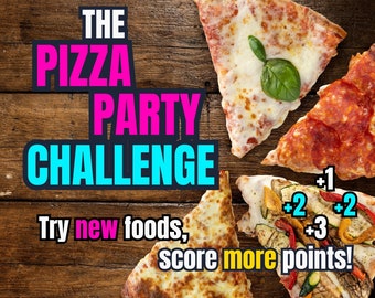 Pizza Party Game for Kids and Parents, Grandparents, Try New Foods and Earn Points, Restaurant Game for Children, Travel Game, Birthdays
