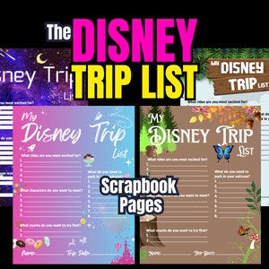 Strony ze scrapbookami Disneyworld, Przygotuj się na podróż! Pytania do odpowiedzi dla dzieci, Buduj emocje, WDW, Orlando i Anaheim, DCL, Wydrukuj
