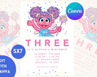 Personalised character, children's birthday party invitation, birthday invite, sesame elmo, character boys girl invitation, DIGITAL DOWNLOAD