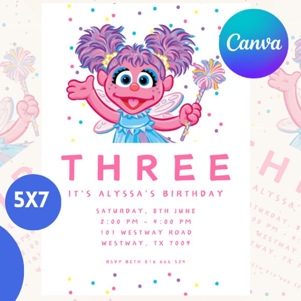 Personalised character, children's birthday party invitation, birthday invite, sesame elmo, character boys girl invitation, DIGITAL DOWNLOAD