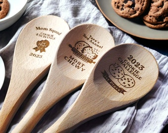 Cookie Prize Spoon, Cookie Baking Award, Cookie Challenge Prizes, Custom Engraved Wooden Stirring Spoon, Personalized Wooden Mixing Spoon