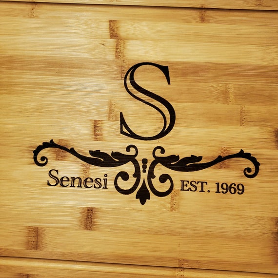 Custom Cutting Board Family Name Initial Monogram Etsy