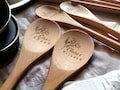 Custom Wooden Spoon With Name, Personalized Beechwood Spoon With Wildflowers, Kitchen Gift For Mom Grandma Or Nana, Engraved Spoon Gift