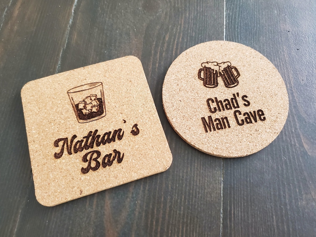 Custom Bar Coasters, Personalized Drink Coasters, Cork Beer Coaster
