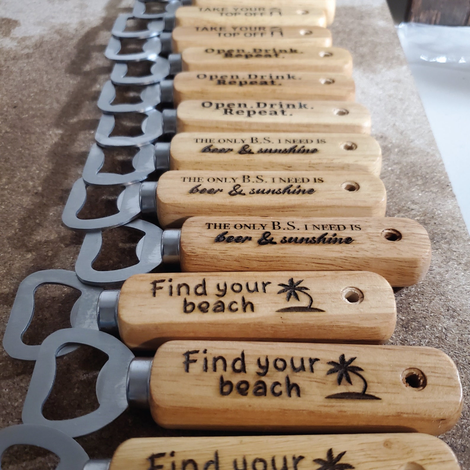 Engraved Wood Bottle Opener Funny Beer Sayings Wooden Beer Etsy