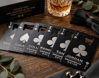 Magnet Groomsmen Gift Bottle Opener, Playing Card Magnet Bottle Openers For Your Bestman, Custom Fridge Magnet, Custom Bottle Opener