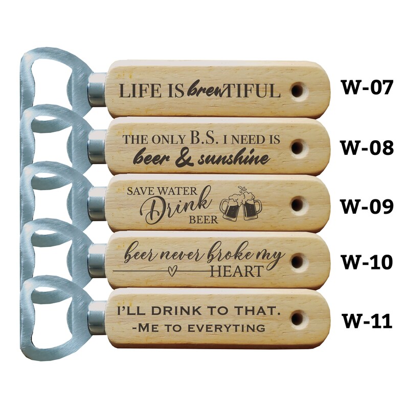 Engraved Wood Bottle Opener Funny Beer Sayings Wooden Beer Etsy