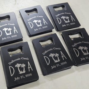 Personalized Engraved Bottle Opener, Bulk Wedding Favor, Wedding Guest Gifts, Magnet Or Wallet Friendly Beer Openers image 5