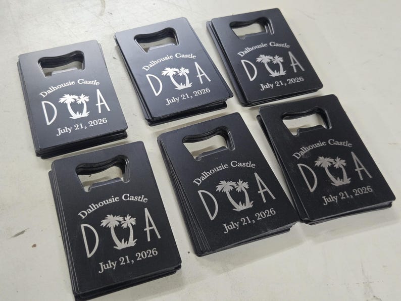 Personalized Engraved Bottle Opener, Bulk Wedding Favor, Wedding Guest Gifts, Magnet Or Wallet Friendly Beer Openers image 5