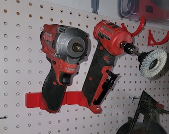 Milwaukee Power Tool Pegboard Holder - Set of 2, M12 Tool holder, Brother Gift, Father day Gift, Tool Gift, Power tool Holder, Workshop Gift