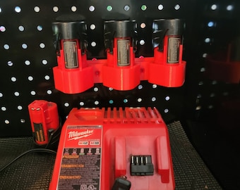Milwaukee M12 battery: pegboard or wall, Gift for him