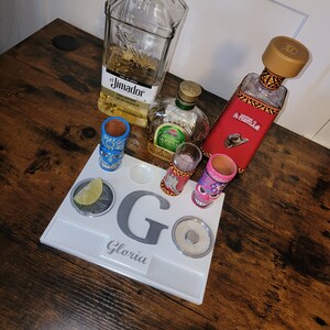 Personalized Tequila Shot Flight Board, 21st birthday gift , Shot Serving Tray, Housewarming Gift, Wedding, Engagement Gifts, Friend Gift