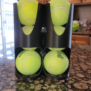 Tennis Ball Rack Dispenser- Dual Holder, Holds 6 balls, Great Gift for Wife or Tennis Player, Tennis Club
